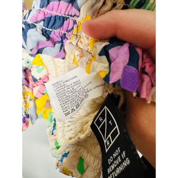 SHOSHANNA Floral Blooms Print Smocked Bodice Off Shoulder Cece Top Size Large - Picture 11 of 12